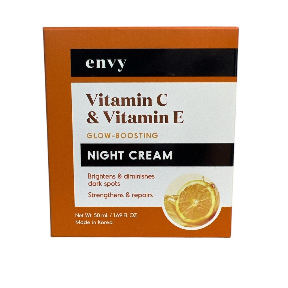 Envy Vitamin C & E Night Cream Glow Boosting Brightens Dark Spots 1.69oz‎